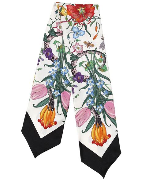 gucci scarf womens floral|Gucci scarf snake print.